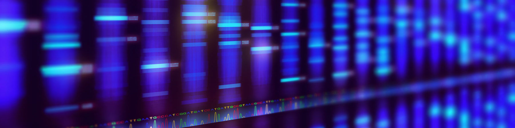 Illustration of a method of DNA sequencing. Image with depth of field.