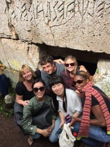Associate Professor Susan Enguídanos (left) and the GERO 493 class visited ancient sites and cemeteries during the study abroad course on historical death and dying practices.