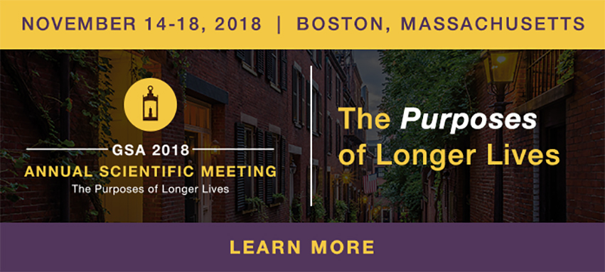 Flyer for GSA 2018 Scientific Meeting on November 14-18 in Boston, Massachusetts
