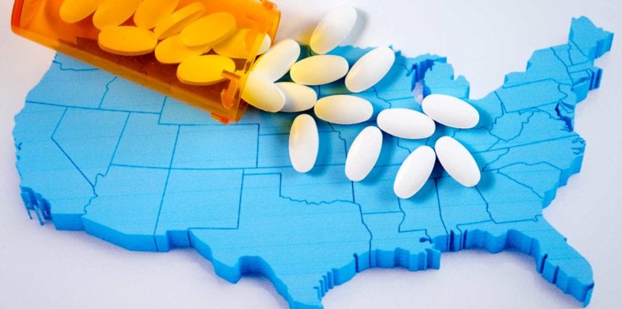 opioids spilling onto American map