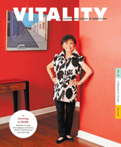 Cover of Vitality Magazine Fall 2018 issue with Mei-Lee Ney posing proudly