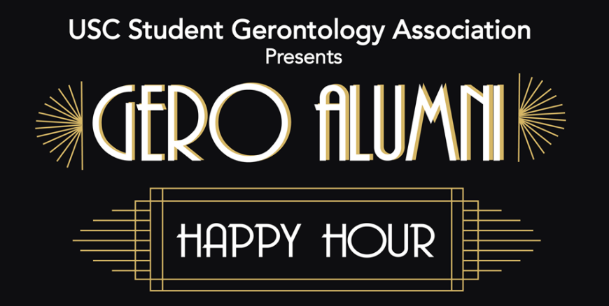 Flyer for Gero Alumni Happy Hour