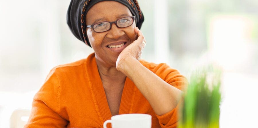 older african american woman at home