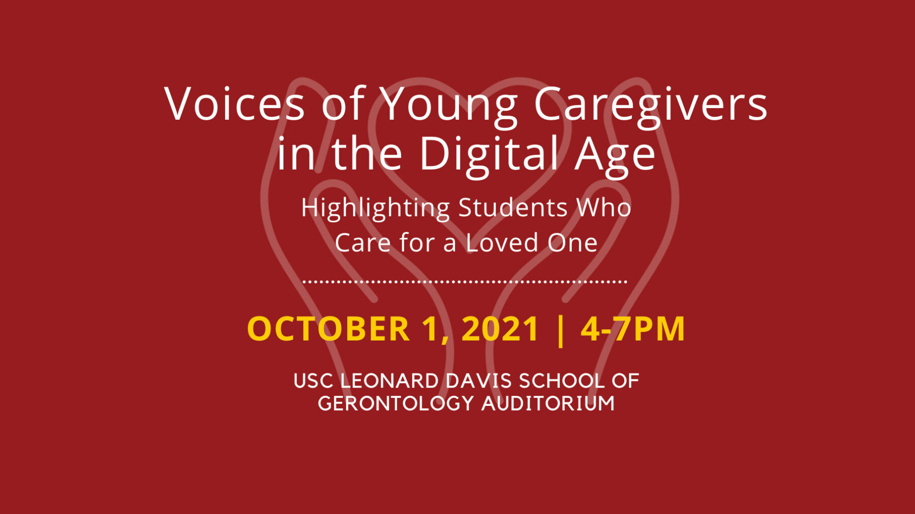 Event flyer for Voices of Young Caregivers in the Digital Age